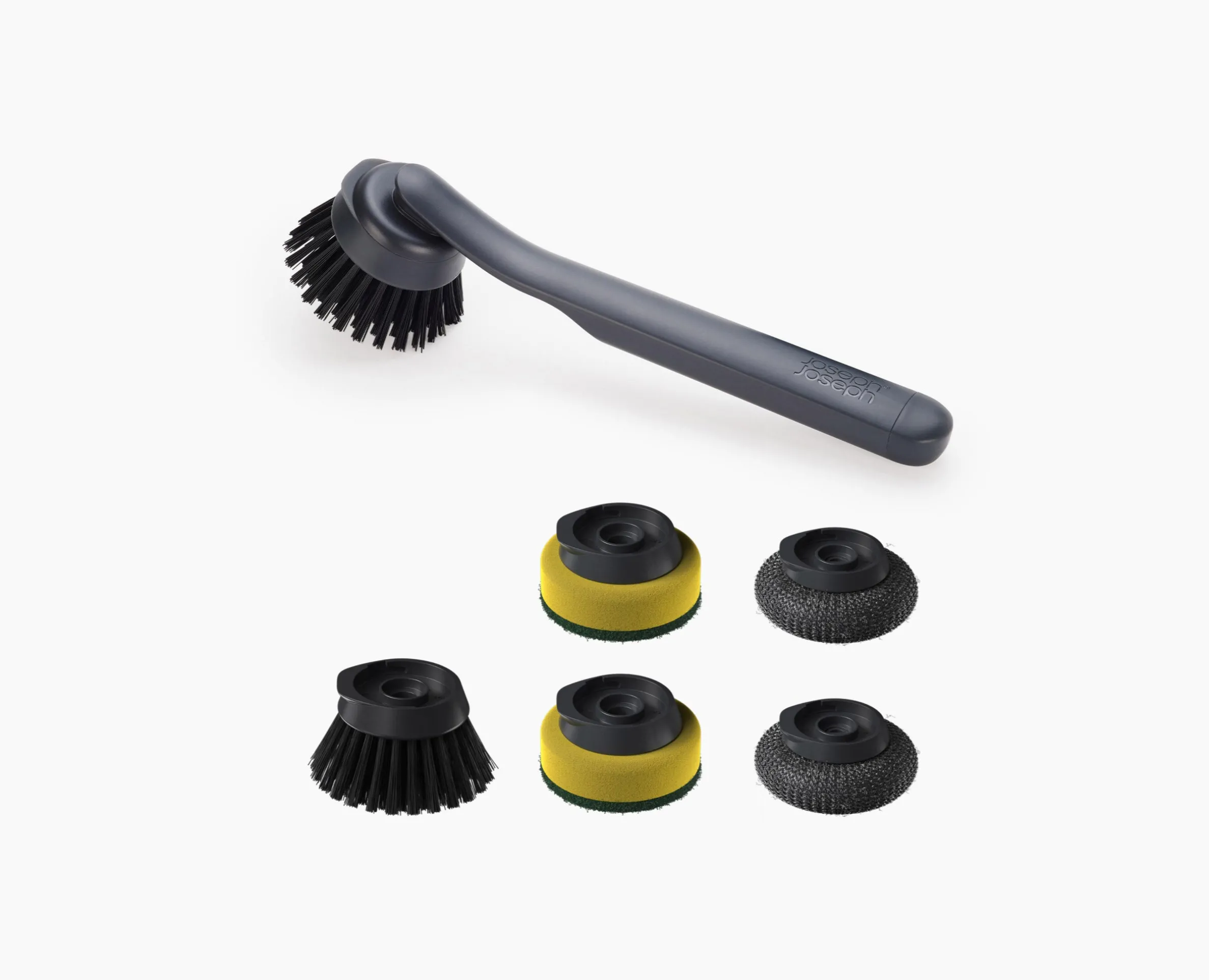 Brosse à Vaisselle avec Tête de Rechange et 4 Têtes Supplémentaires