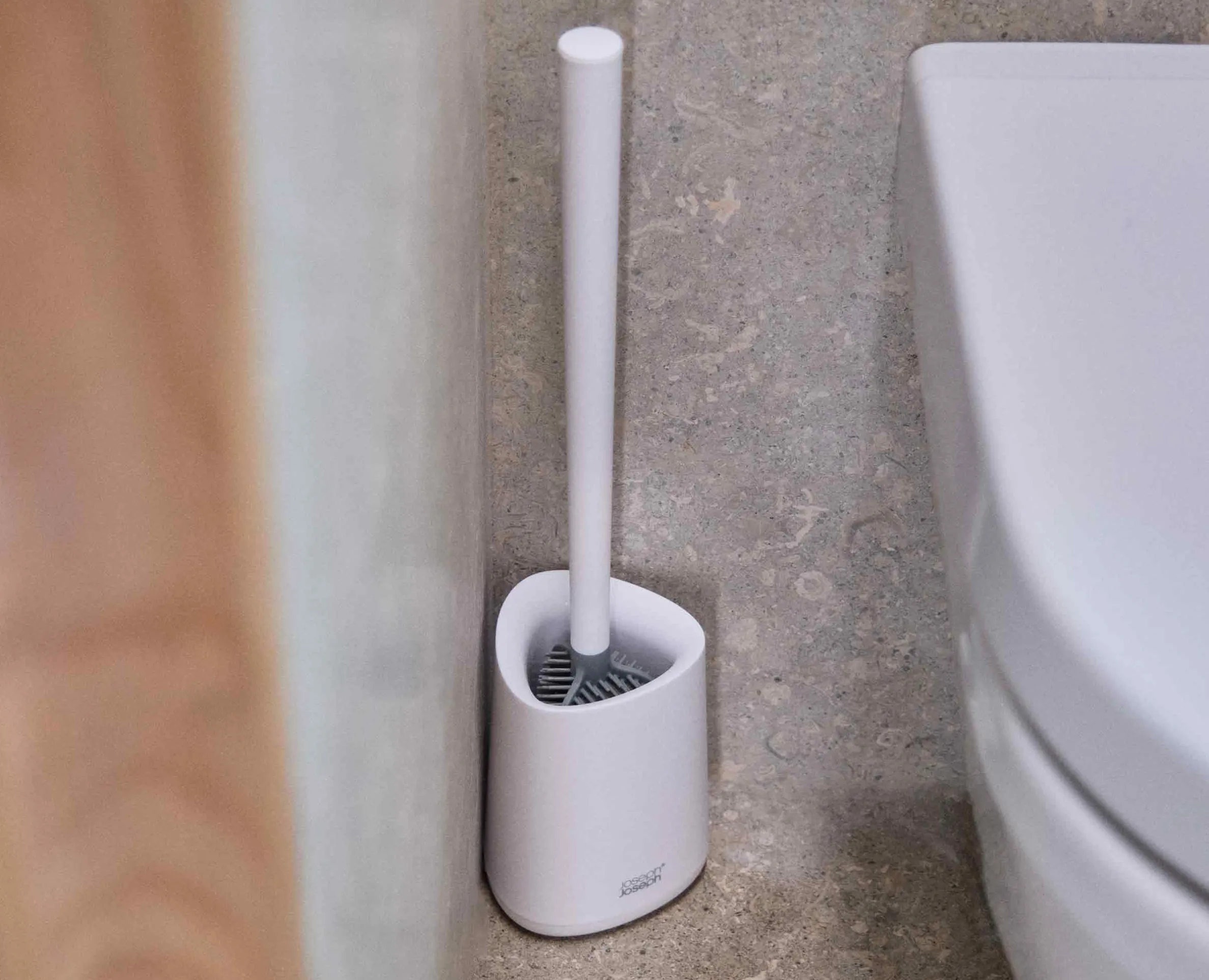 Brosse de Toilette Compacte en Silicone Blanche Mat Flex 360™ Lite