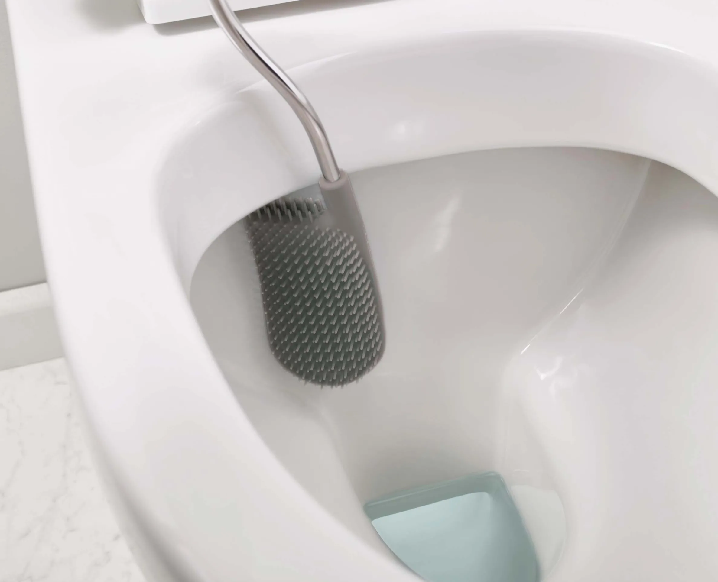 Brosse WC Plate avec Support Blanc Flex™ Lite
