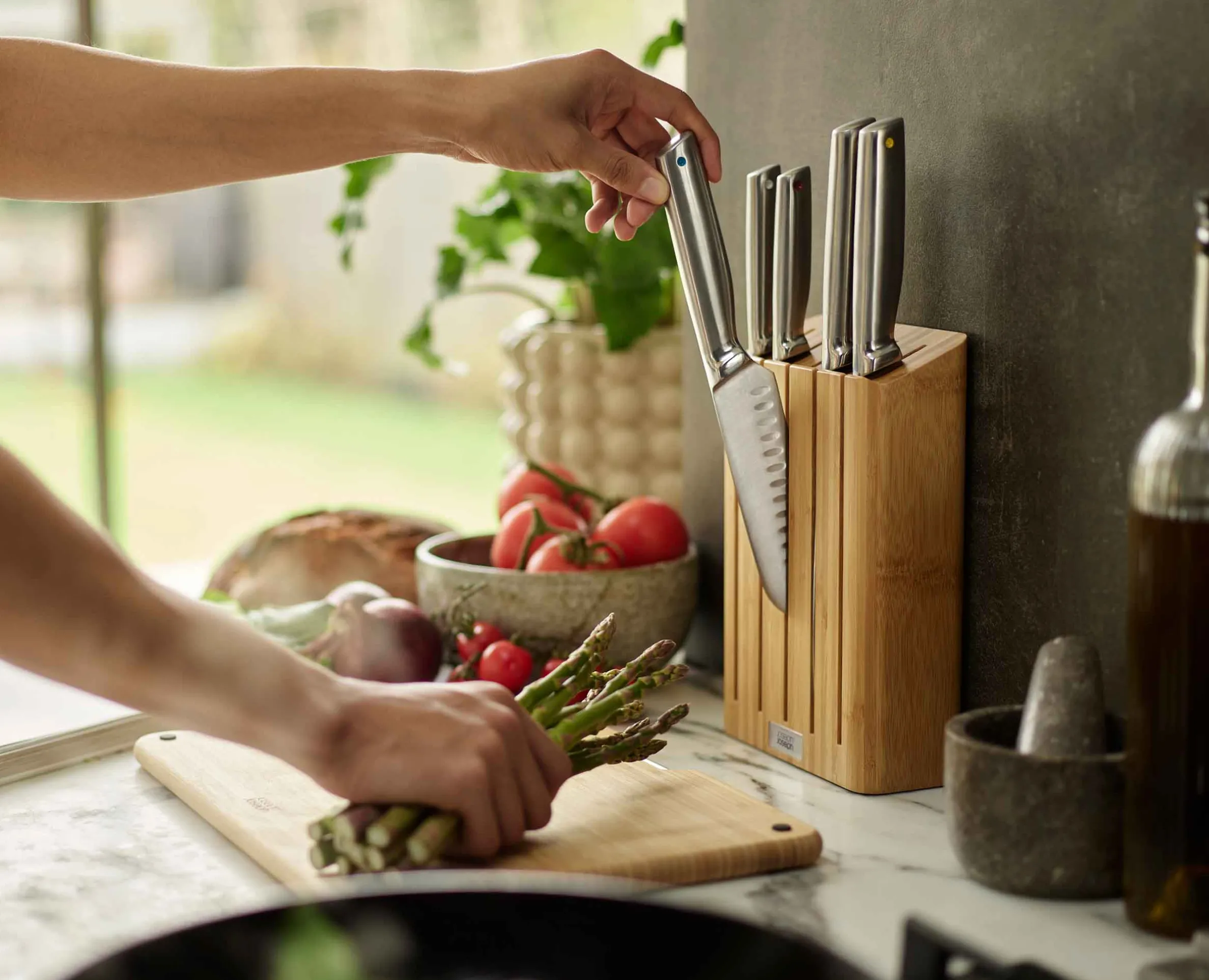 Ensemble de 5 Couteaux de Cuisine Elevate™ avec Bloc en Bambou