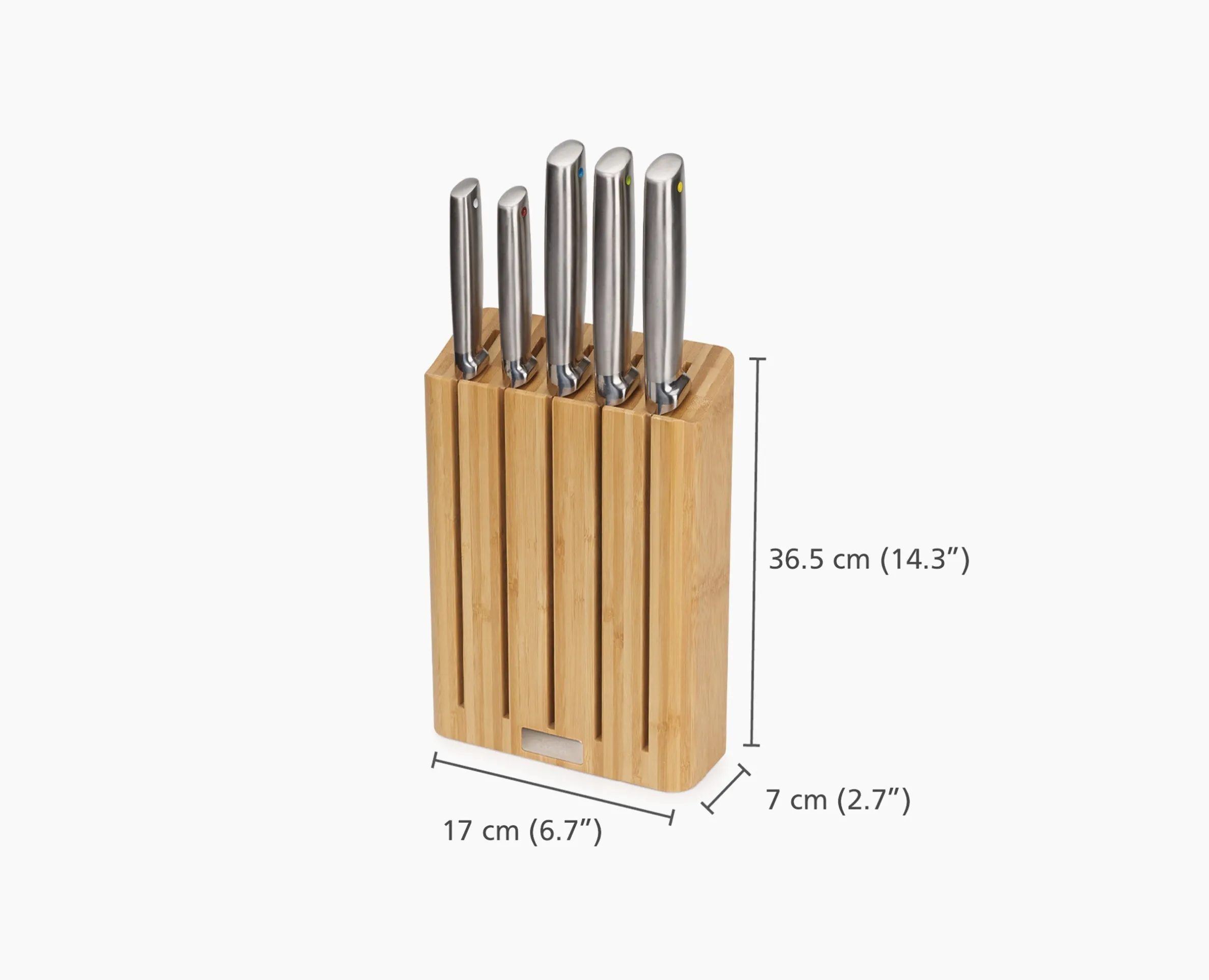 Lot de 3 Planches à Découper en Bambou Nest™ & un Lot de 5 Couteaux Elevate™ avec Bloc en Bambou