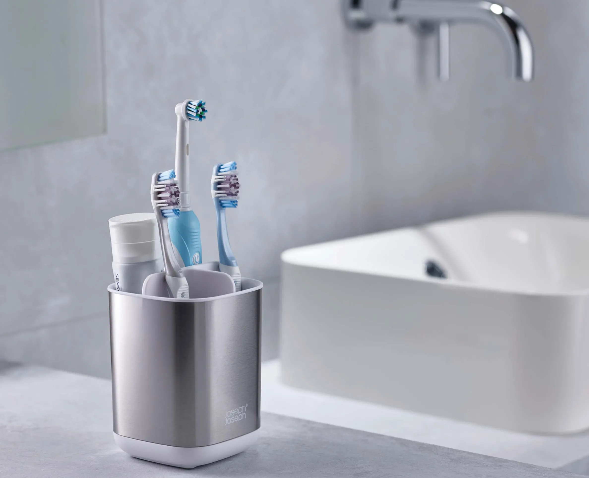 Pot à Brosses à Dents Inox EasyStore™