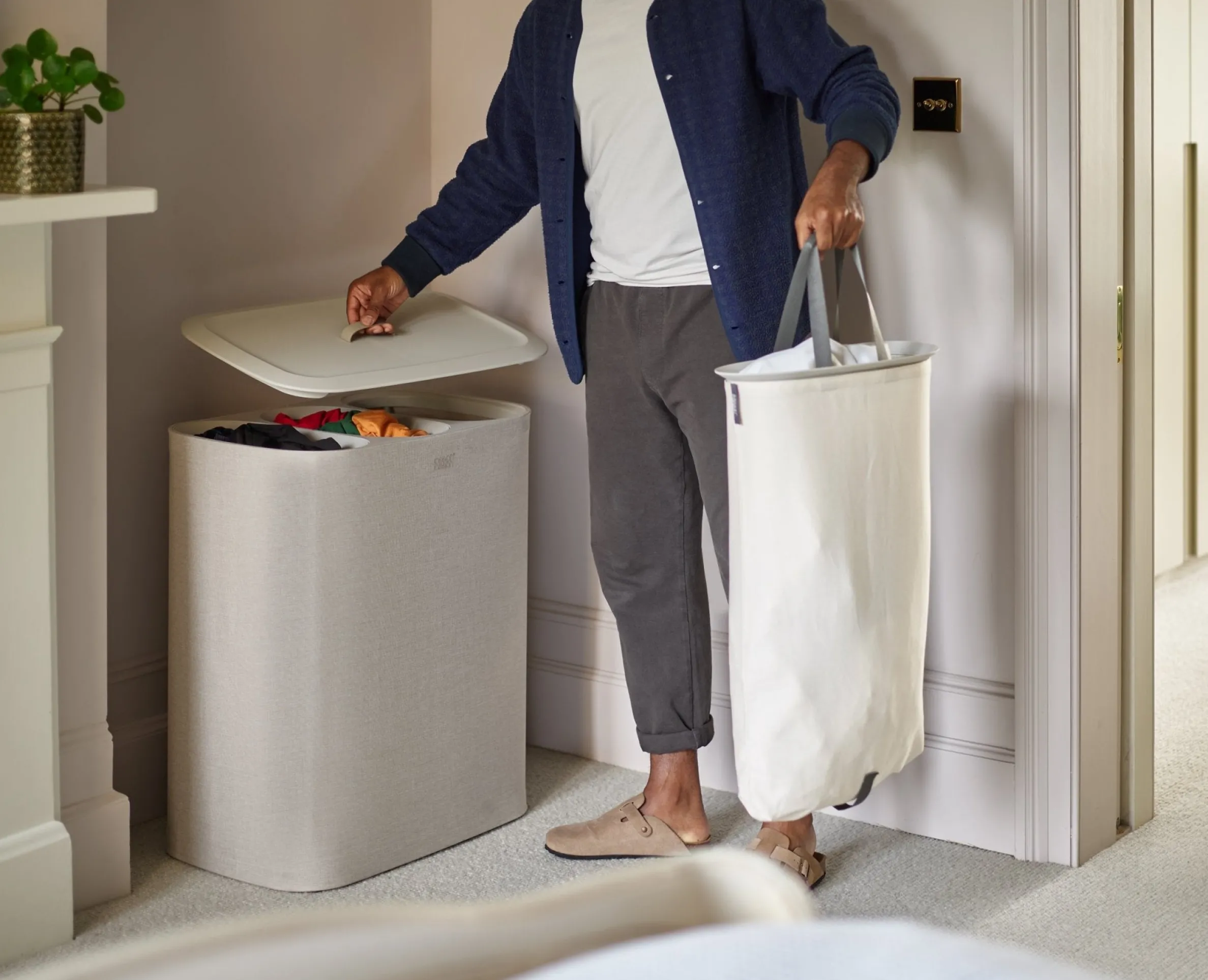 Set de Paniers à Linge 90L Tota Trio et Panier Pliable Hold-All™ 35L Écru